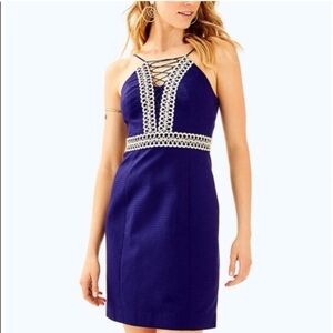 Lilly Pulitzer Trista Shift Dress Size 8 Color Blue Sleeveless Mini Dress NWT